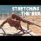 Stretching on the Beach. Oversplits