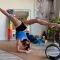 Forearm to chin standing scorpion pose