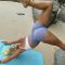 Stretching and Yoga Art on the beach