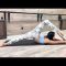 flexible yoga – splits.  Leg flexibility and splits stretching exercises. Gymnastics and contortion