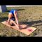 Forward Folding at the Park. Contortion, Yoga, Gymnastics, Fitness