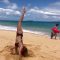 Yoga Flow on Makena Beach. Contortion with Penelope. Gymnastics, Stretching