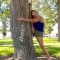 Stretching and Handstands at the Park. Forward Folding, Splits, Contortion